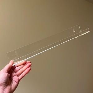 Set of 3 Clear Acrylic Hanging Shelves 2" deep x 15" wide